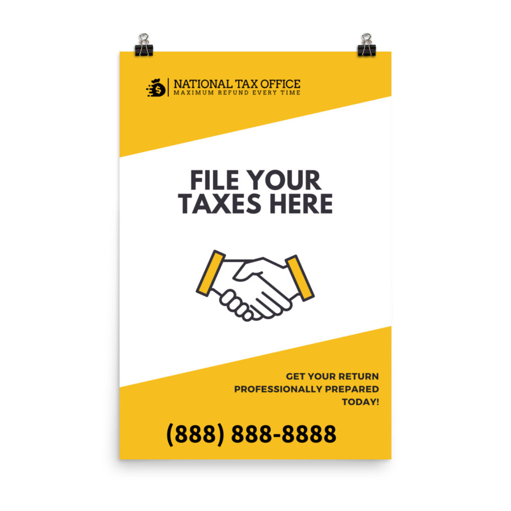 FILE YOUR TAXES HERE POSTER (EDITABLE)